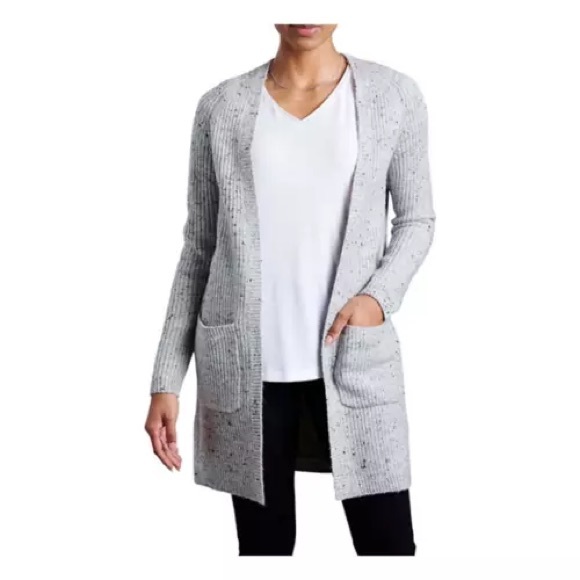 Kuhl Sweaters - Kuhl Light Gray Open-Front Ribbed Cardigan